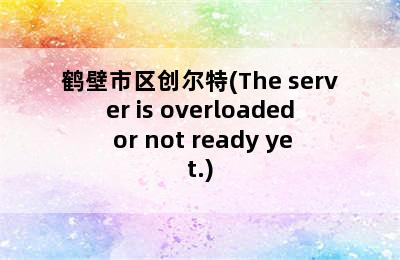 鹤壁市区创尔特(The server is overloaded or not ready yet.)